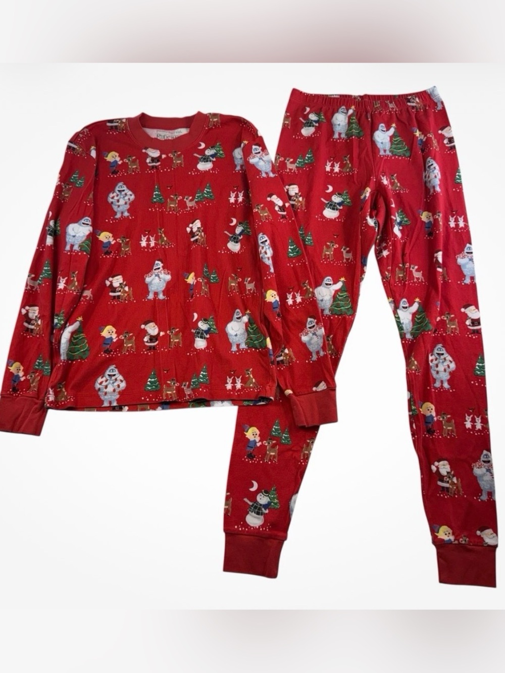 Pottery Barn Size S Rudolph Adult Organic Pajama Set 2 Piece Christmas Holiday
